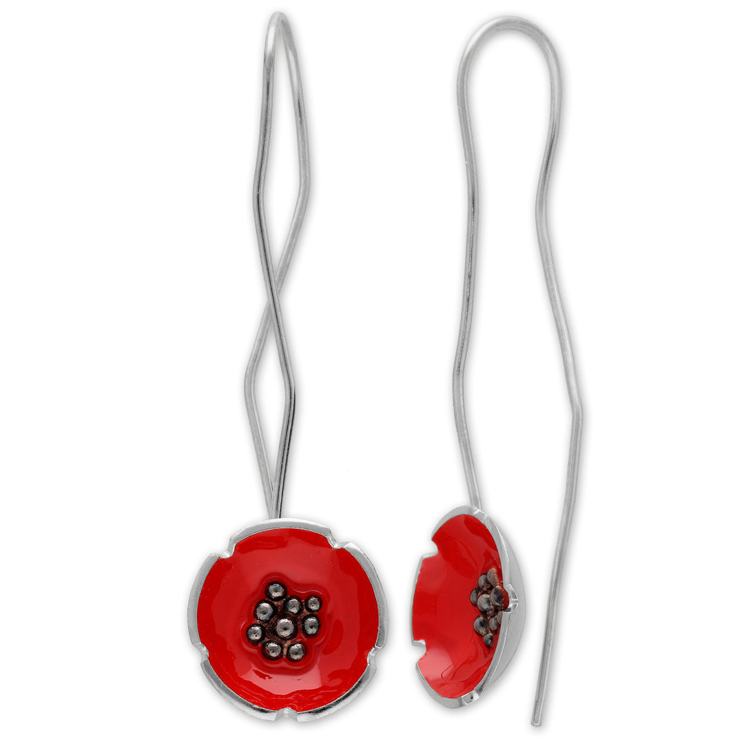 Hanging earrings "poppy flowers"
