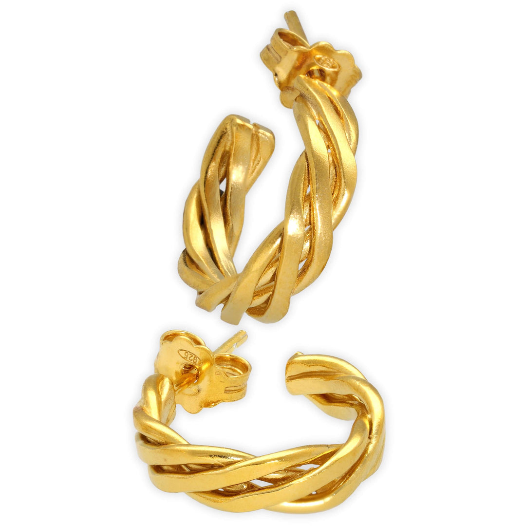 Ohrringe Huggie Creolen aus gedrehtem Draht