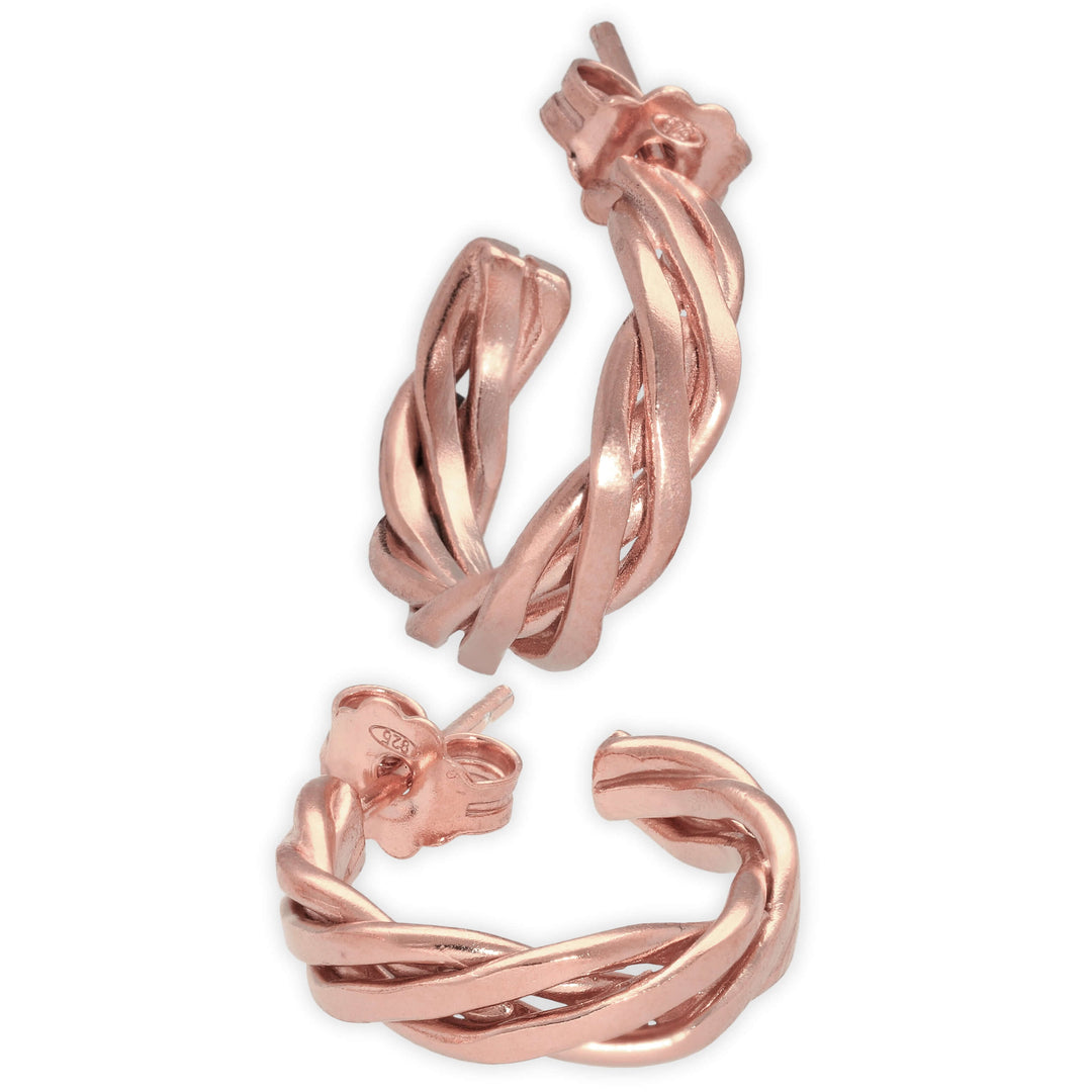 Ohrringe Huggie Creolen aus gedrehtem Draht