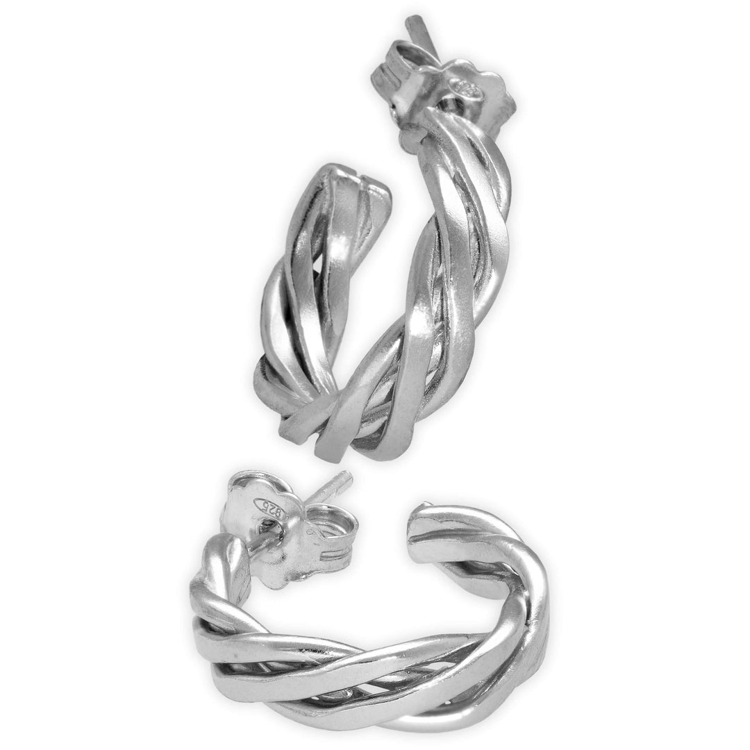 Ohrringe Huggie Creolen aus gedrehtem Draht