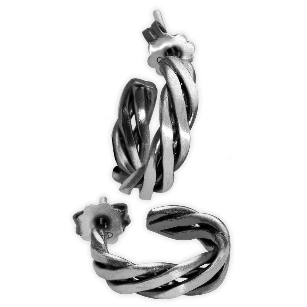 Ohrringe Huggie Creolen aus gedrehtem Draht