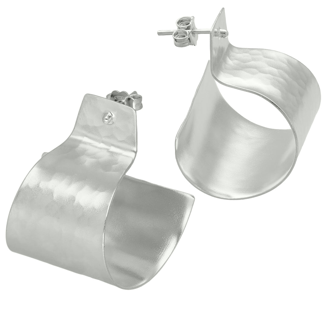 Wide hoop earrings
