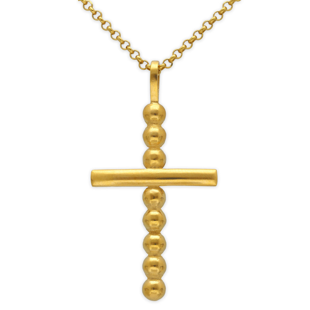 Pendant cross with balls for men