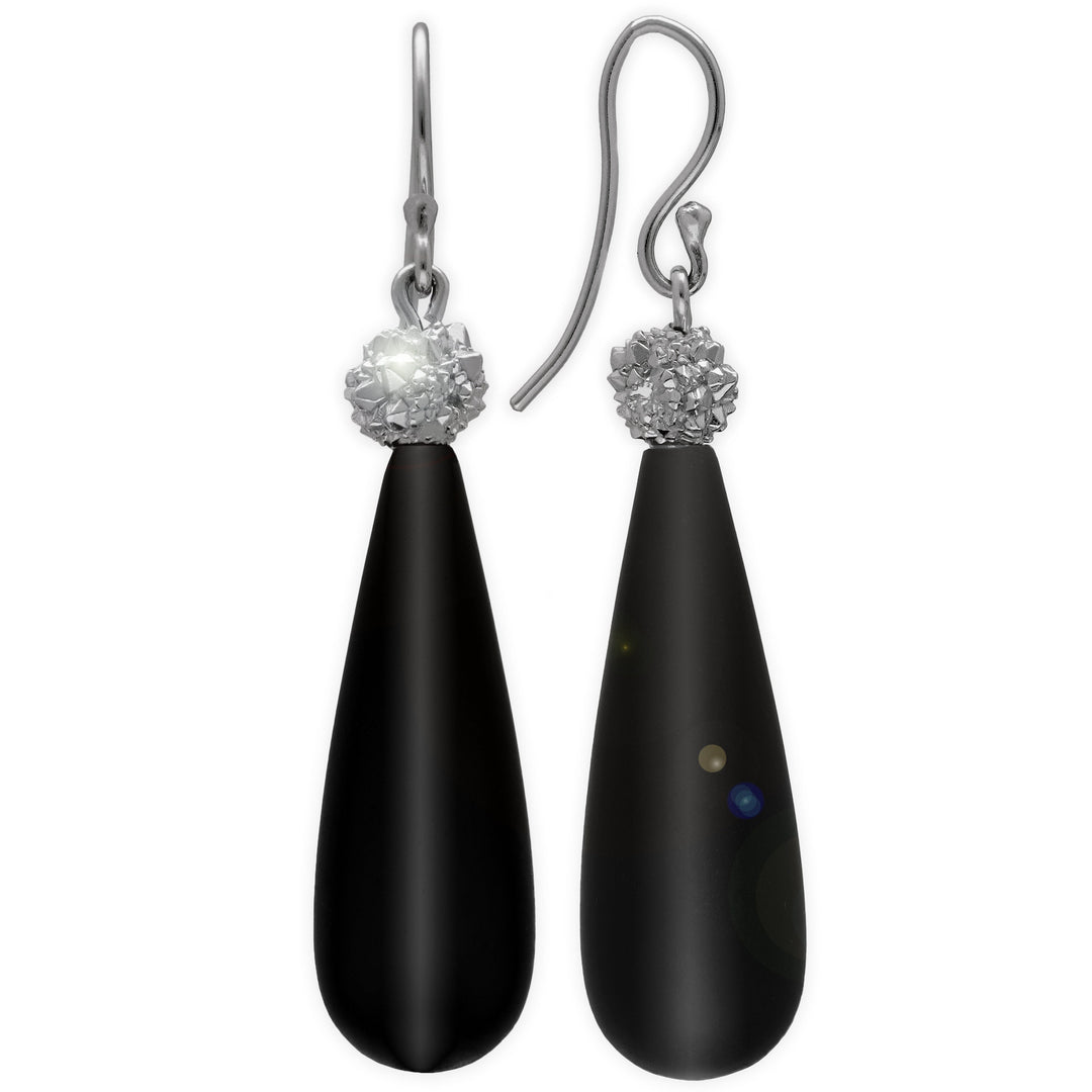 Dangling earrings with black onyx