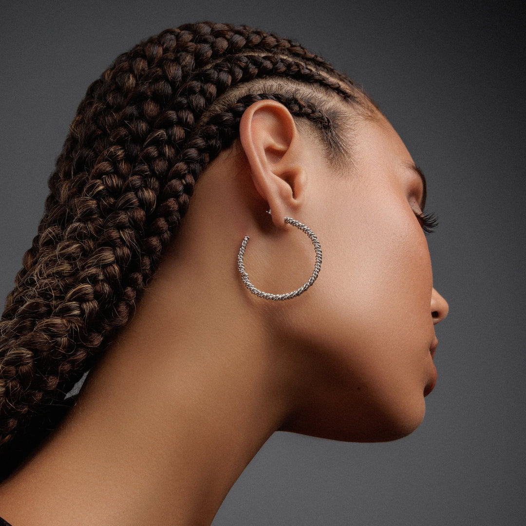 Twisted hoop earrings