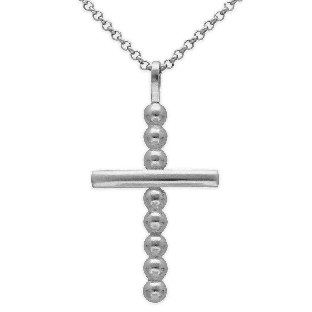 Pendant cross with balls for men