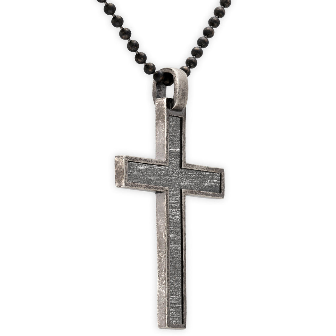 Oxidized cross pendant for men