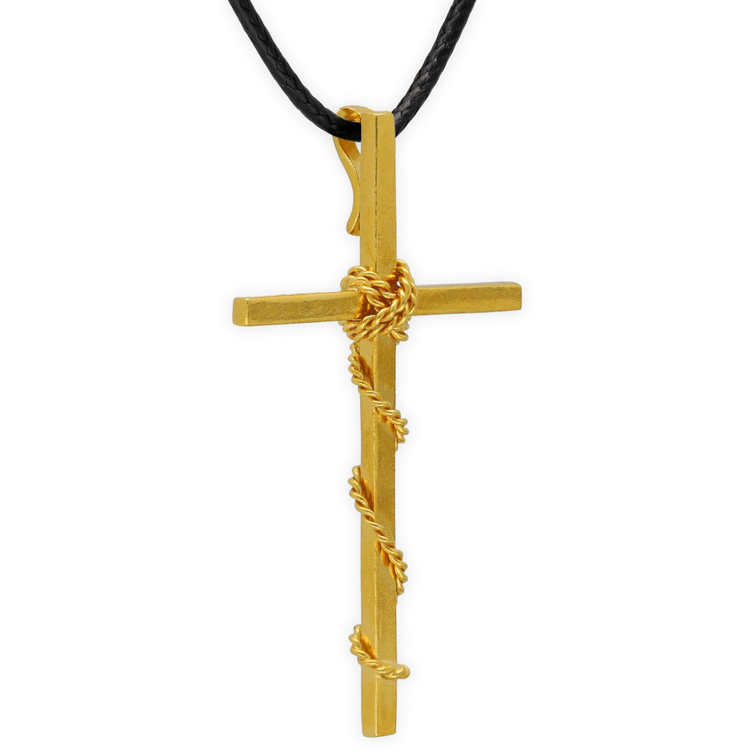 Twisted Wire Cross Pendant for Men