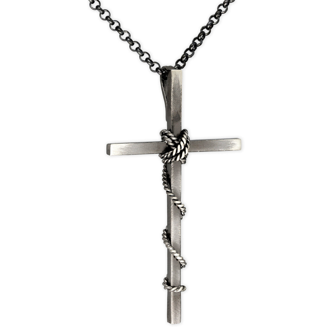 Twisted Wire Cross Pendant for Men