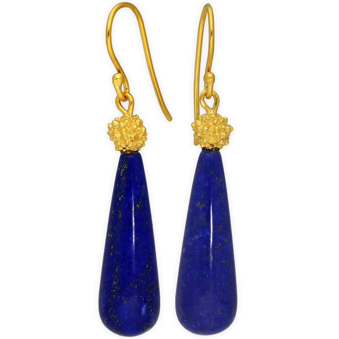 Dangling earrings with lapis lazuli