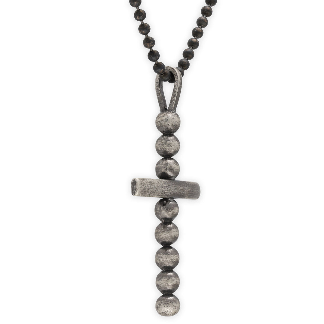 Pendant cross with balls for men