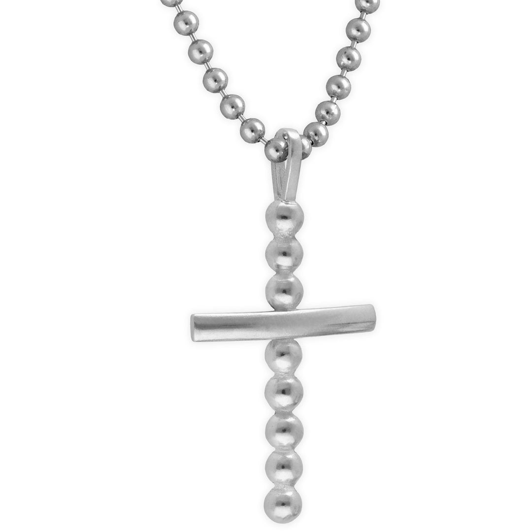 Pendant cross with balls for men