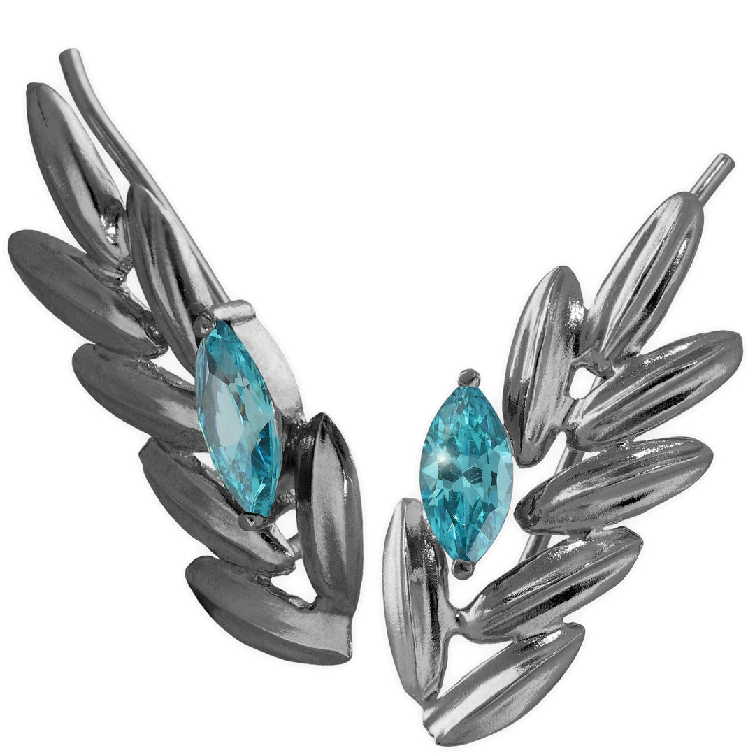 Pin earrings "cobs" with zircons