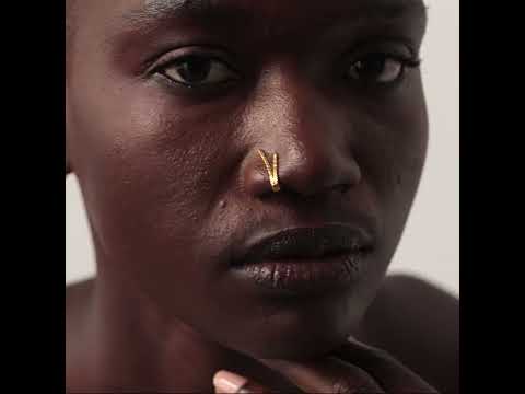 Double hoop earrings with zircons