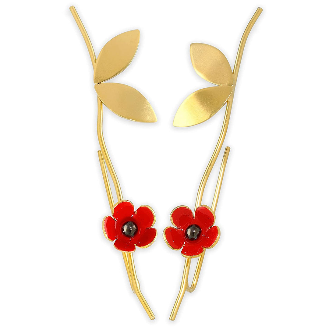 Pin-Ohrringe „Blumen“ mit Emaille