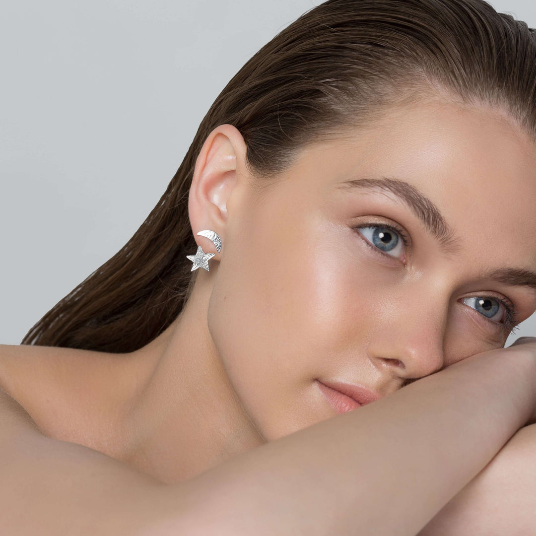 Ohrringe jackets "αστέρι & φεγγάρι"