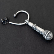 Creolenohrring für Herren mit Mikrofon - Emmanuela - handcrafted for you-sterlingsilber