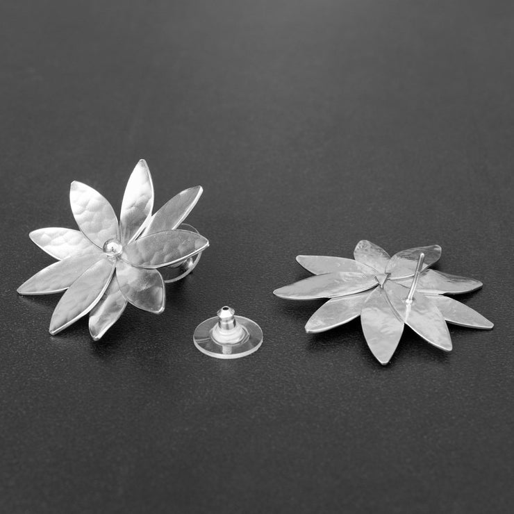 Große Blumen-Ohrringe - Emmanuela - handcrafted for you-sterlingsilber