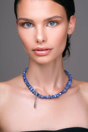 Halskette aus blauen Lapislazuli - Emmanuela - handcrafted for you-sterlingsilber
