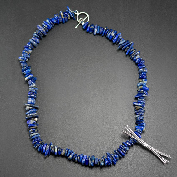 Halskette aus blauen Lapislazuli - Emmanuela - handcrafted for you-sterlingsilber