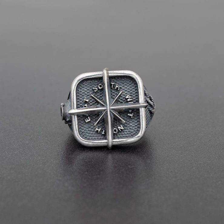 Kompass Ring für Herren - Emmanuela - handcrafted for you-sterlingsilber