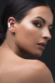 Ohrstulpe Ohrring mit gekräuselter Oberfläche - Emmanuela - handcrafted for you-sterlingsilber