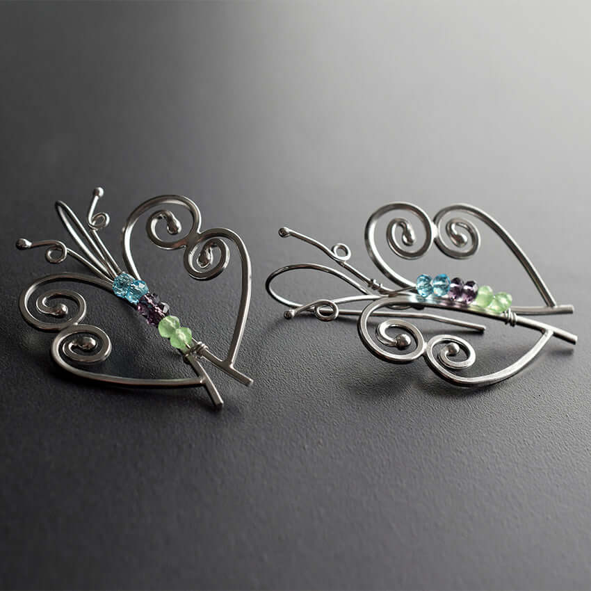 Hängende Ohrringe "πεταλούδες"